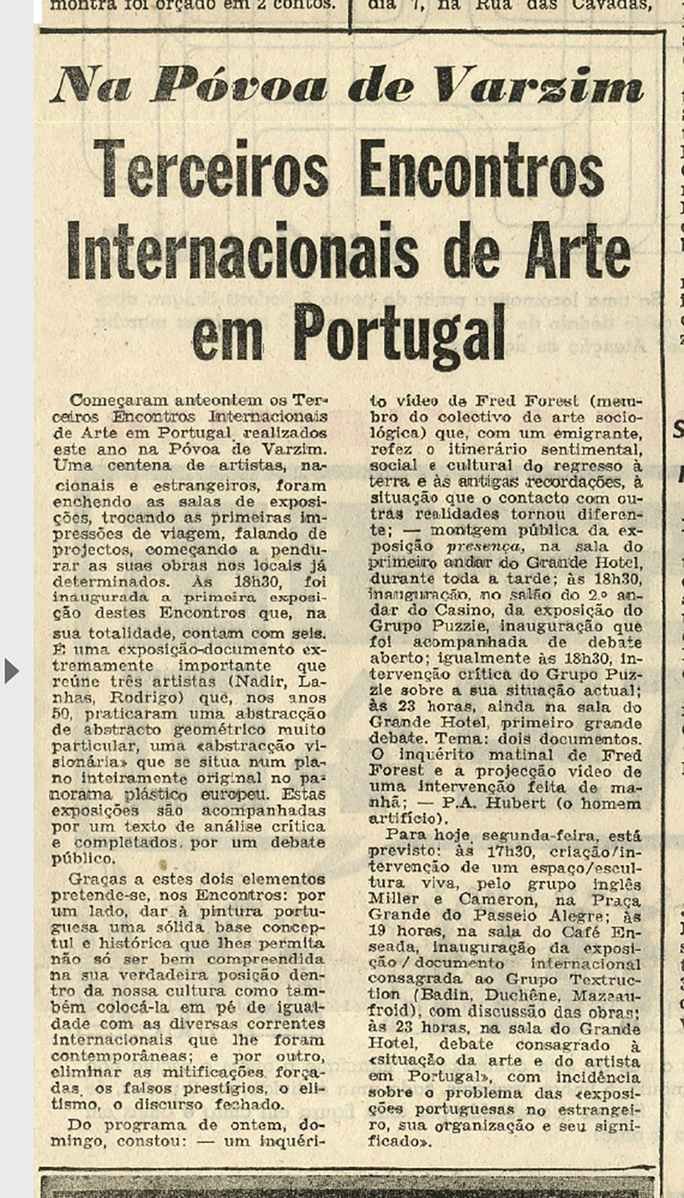 1976 Povoa de Varzim Presse