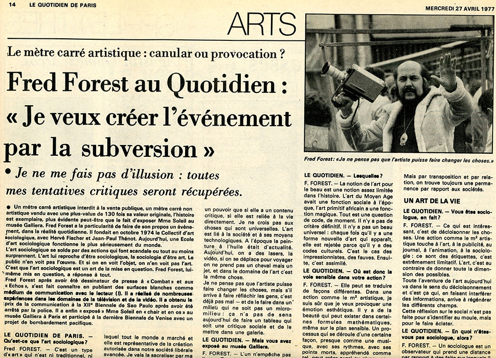 1977 M2 artistique Crillon - Le Quotidien de Paris